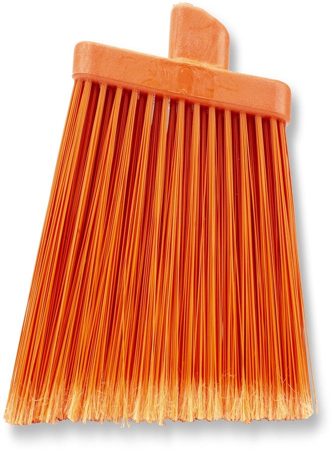 SPARTA Plastic Broom Head, Angled, Flagged for Small Debris Indoor, Outdoor, Home, Restaurant, Lobby, Office, 12 Inches, Orange - Image 1